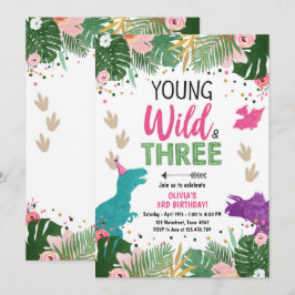 Convite Rapariga do Partido Dino Selvagem, Dinossauro Rosa