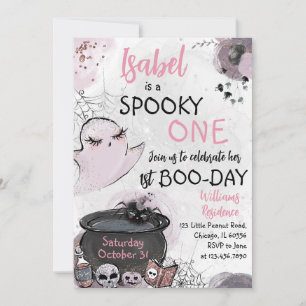 Convite Rapariga Estranho Um Aniversário De Halloween