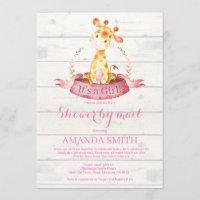 Rapariga Giraffe Chá de fraldas por e-mail