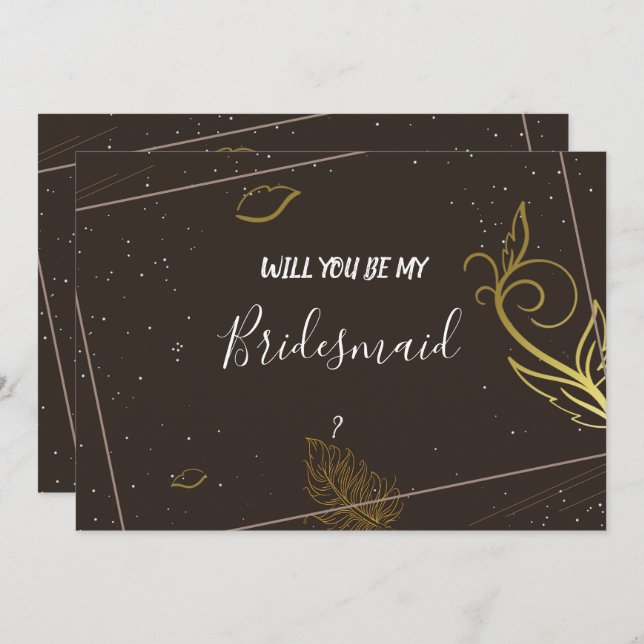 Convite Rapariga-marrom-russa e branca (Frente/Verso)