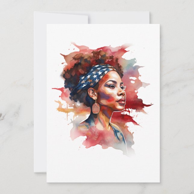 Convite Rapariga negra forte história africana forte (Frente)