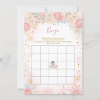 Rapariga Pinguim Inverno Floco de Neve Jogo Bingo