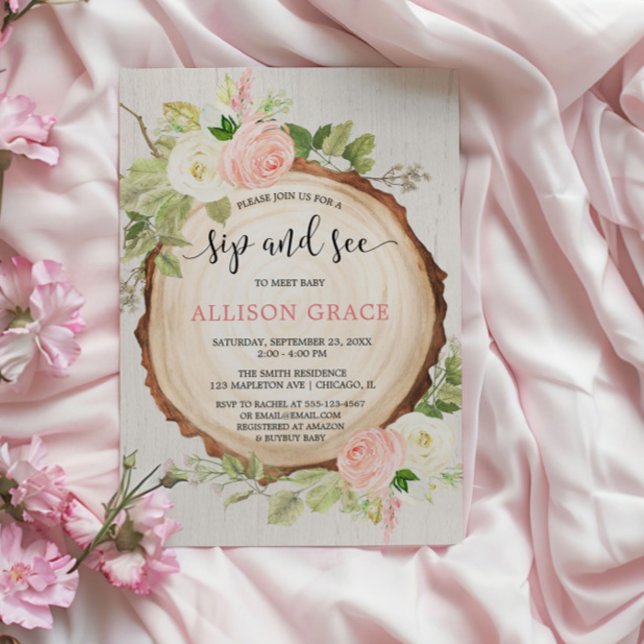 Convite Rapariga russa senta e vê se encontra com chá de b (Criador carregado)