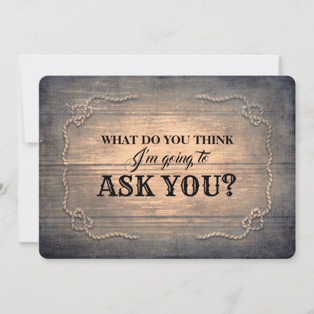 Convite Rapariga Rústica/Proposta Madrinha de casamento (Frente)