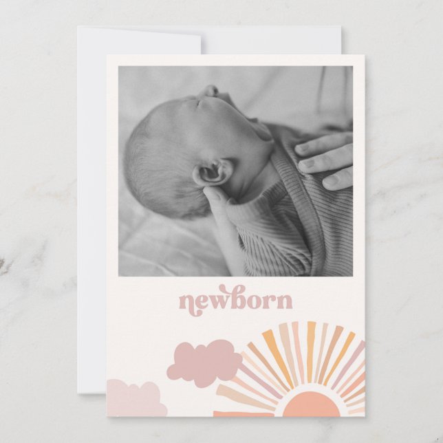 Convite Rapariga Sun Monthly Banner - Newborn (Frente)