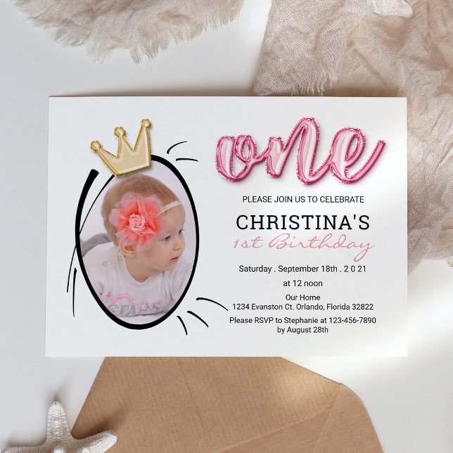 Convite Raparigas Primeira Festa de aniversário, Foto da P (Criador carregado)