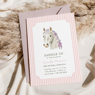 Convite Raparigas Saddam Para Cima Cavalo Rosa De Papoila 