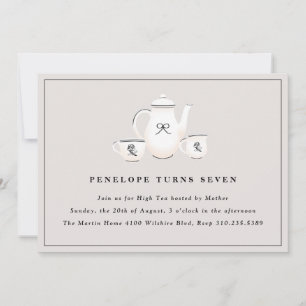 Convite Raparigas sofisticadas Festa de aniversário de Chá