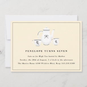 Convite Raparigas sofisticadas Festa de aniversário de Chá