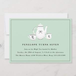 Convite Raparigas sofisticadas Festa de aniversário de Chá