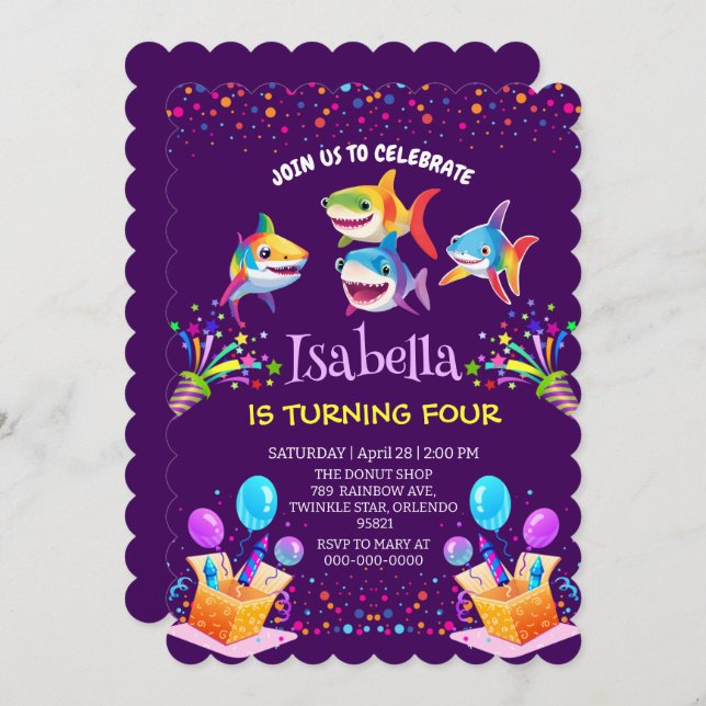 Convite Rapaz festa de aniversário de balões arco-íris (Frente/Verso)