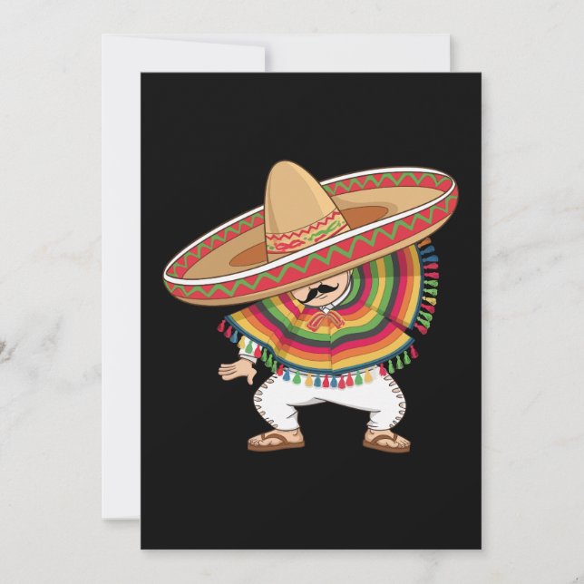 Convite Rapaz Mexicano Dabbing Poncho Cinco de Mayo (Frente)