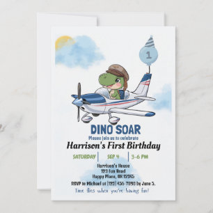 Convite Rapazes, primeiro aniversario de Dinossauros do Av