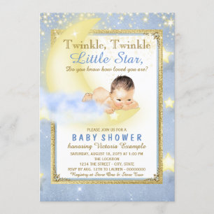 Convite Rapazes Twinkle Twinkle Little Star Chá de fraldas