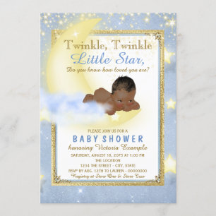 Convite Rapazes Twinkle Twinkle Little Star Chá de fraldas