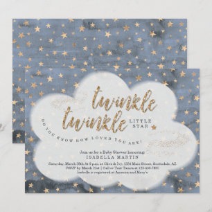 Convite Rapazes Twinkle Twinkle Little Star Chá de fraldas