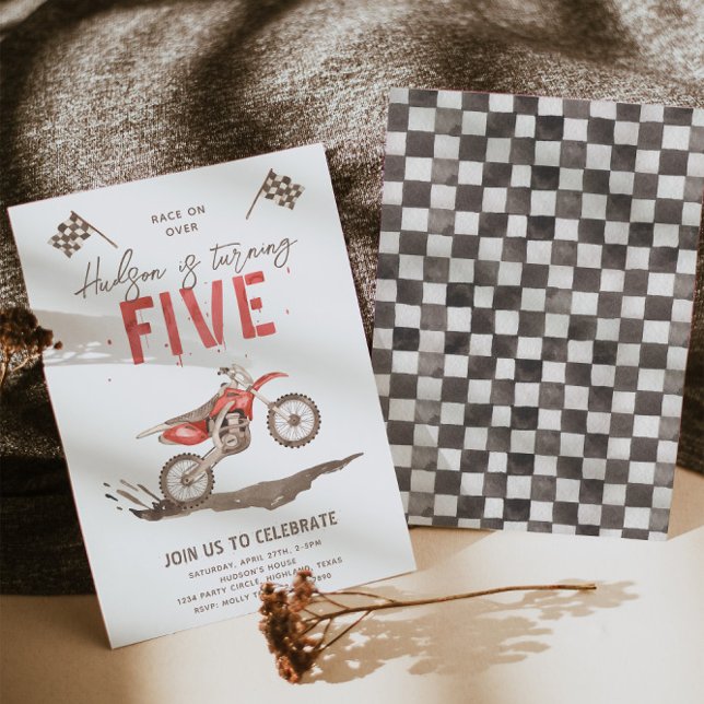 Convite Rápido De Aniversário De 5 | Festa de bici (Criador carregado)