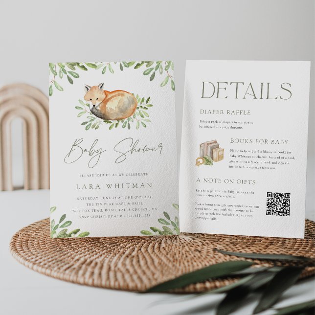 Convite Raposa-de-Mata-branca, tudo num Chá de fraldas (Criador carregado)