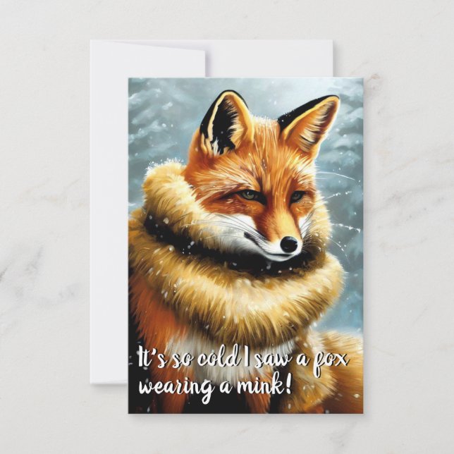 Convite Raposa Engraçada na Véspera de Ano Novo (Frente)