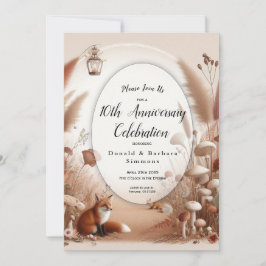 Convite Raposas de Florestas de Outono Encantadas