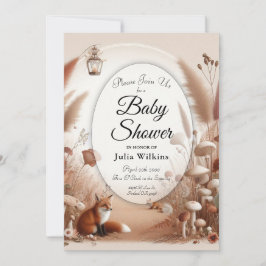 Convite Raposas de Florestas de Outono Encantadas