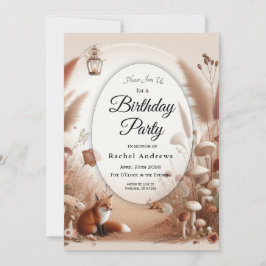 Convite Raposas de Florestas de Outono Encantadas