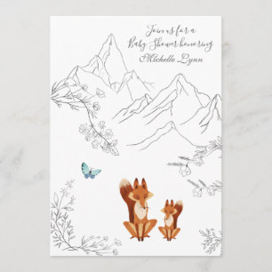 Convite Raposas e Chá de fraldas de borboletas