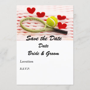 Convite Raquete de tênis e bola com amor