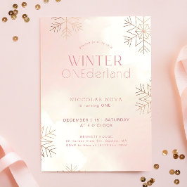 Convite Raríssimo Menina Aquarela de Inverno Primeiro Aniv