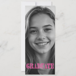 Convite Raspberry Pink Modern Graduation Announcement Card