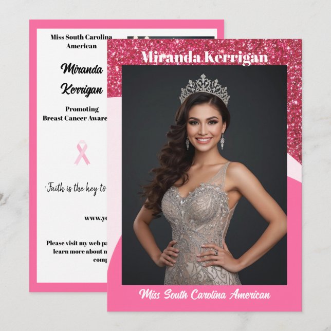Convite Raspberry Twist Pageant Titleholder Autograph Card (Frente/Verso)