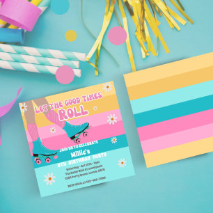 Convite Rastreamento do skate Festa de aniversário retrorr