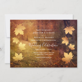 Convite rastro de outono caindo folhas de mapeamento casam