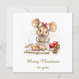 Convite Ratinho Chef de Natal Fofo