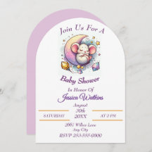 Rato bonito dormindo em Chá de fraldas de meia lua