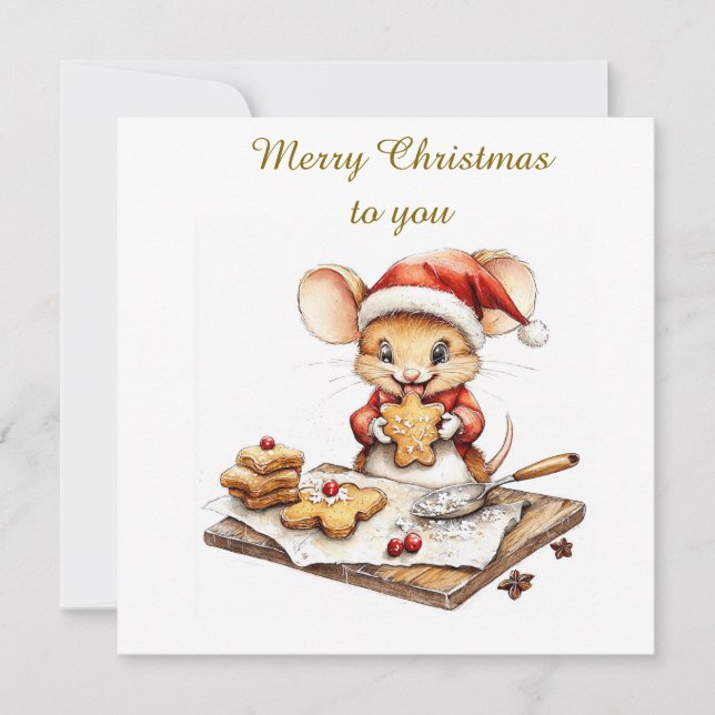 Convite Rato Chef de Natal Fofo (Frente)