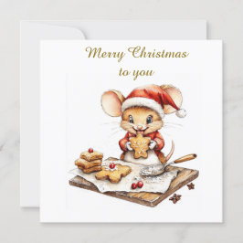 Convite Rato Chef de Natal Fofo