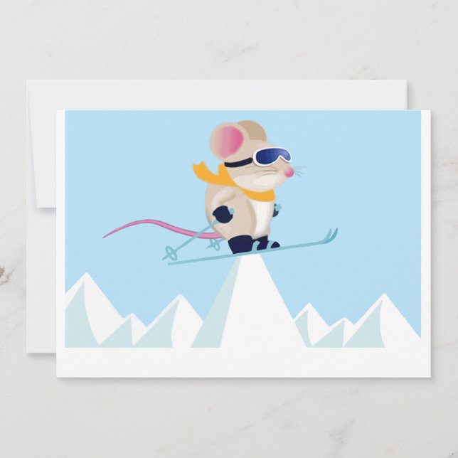 Convite Rato da patrulha do esqui nos cumes (Frente)