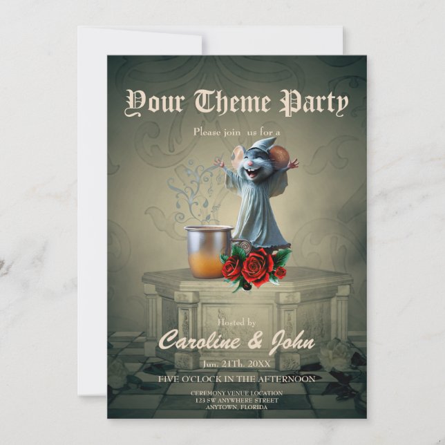 Convite Rato de vestido de noite: A Noite dos Tunes Loucos (Frente)