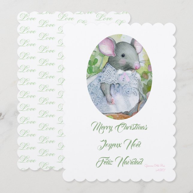 Convite Rato feliz de Natal (Frente/Verso)