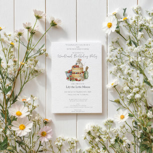 Convite Rato Pequeno com bolo de aniversário