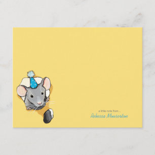 Convite Rato que veste o obrigado liso do chapéu do