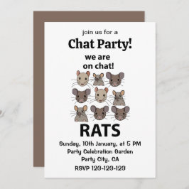 Convite Ratos Animais Que Estamos No Chat De Ratos Engraça