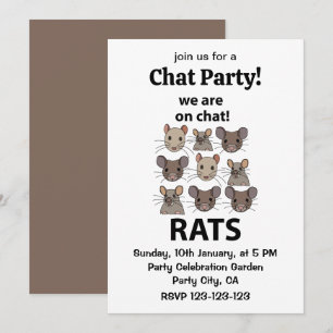 Convite Ratos Animal Nós Estamos No Chat Ratos Engraçados
