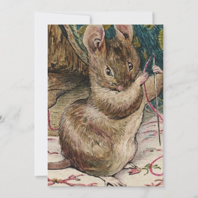 Convite Ratos No Trabalho - Beatrix Potter (Frente)