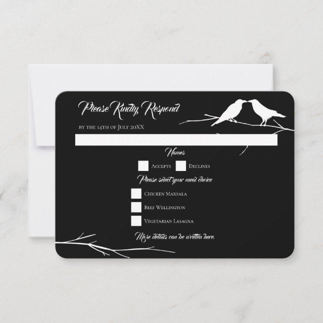 Convite Ravens Gothic Wedding (Frente)