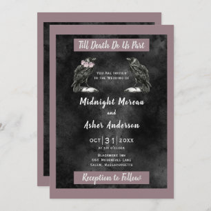 Convite Ravens Pássaros Até A Morte Nos Separam De Roxo Ne