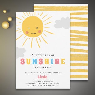Convite Ray do Chá de fraldas Neutro Sunshine