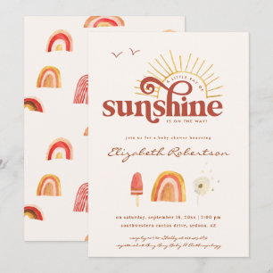 Convite Ray of Sunshine Chá de fraldas Boho