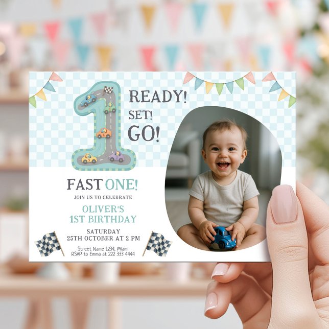 Convite Ready Set Go First Birthday (Criador carregado)